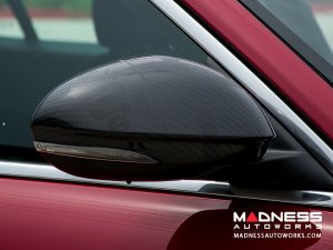 Alfa Romeo Giulia Mirror Covers - Carbon Fiber - Full Replacements - Alfa Romeo Theme